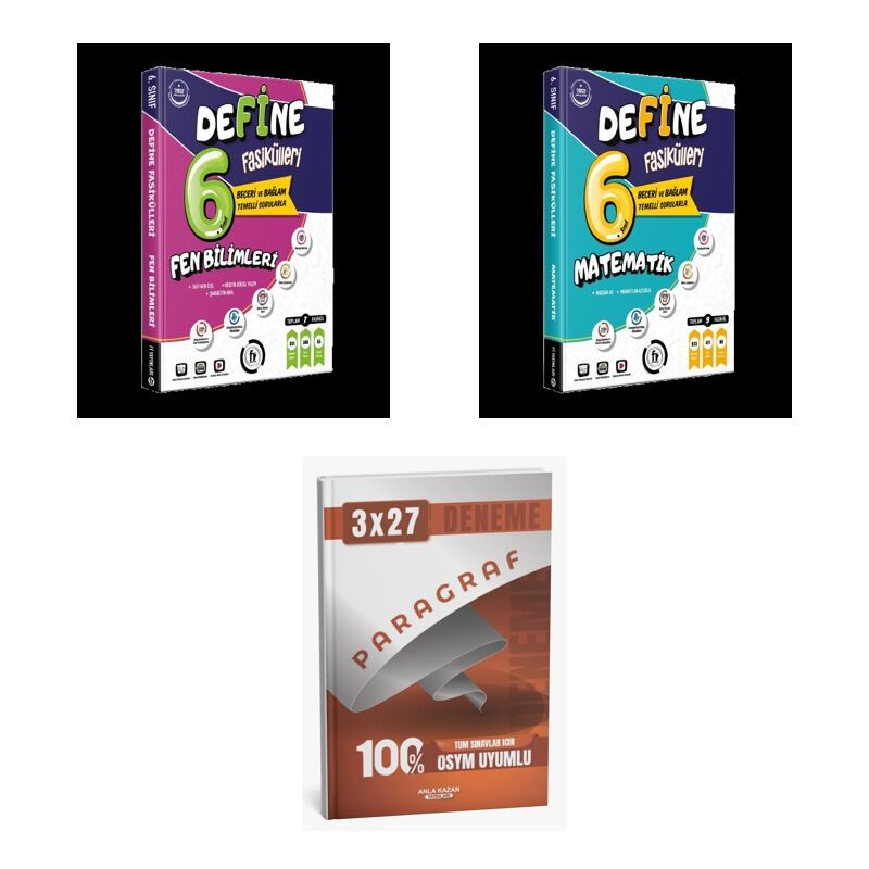 2027 Fi 6. SINIF FASİKÜL YENİ BASKI Fen BİLİMLERİ + Matematik Soru + anla kazan paragraf deneme 3'lü Set