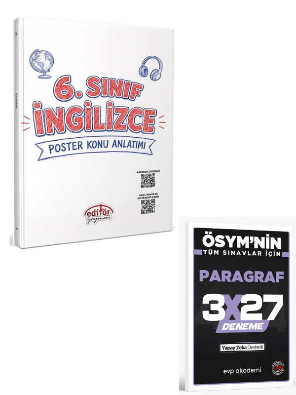 Editör 2027 6. Sınıf İngilizce Poster Konu Anlatımı+ EVP Akademi Paragraf
