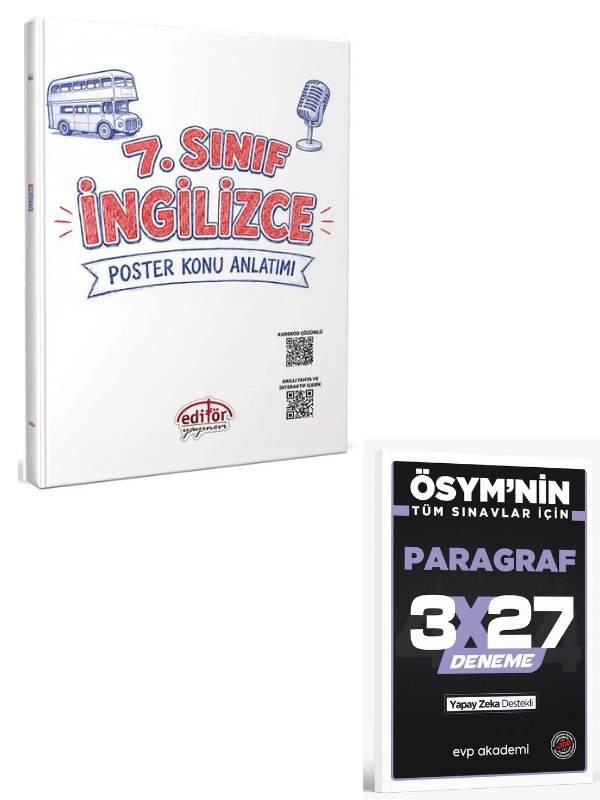 Editör 2027 7. Sınıf İngilizce Poster Konu Anlatımı+ EVP Akademi Paragraf