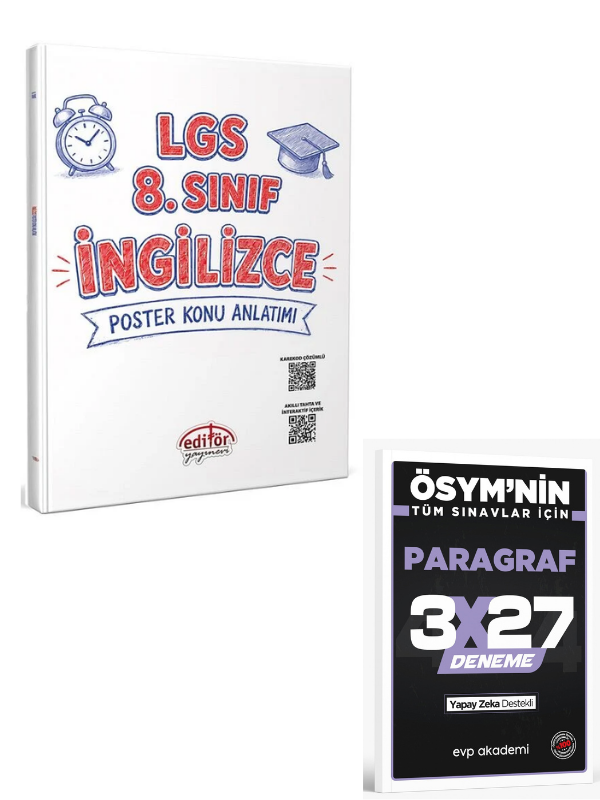 Editör 2027 8. Sınıf LGS İngilizce Poster Konu Anlatımı + EVP Akademi Paragraf