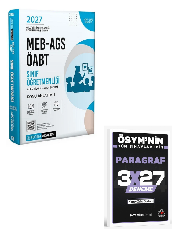 Pegem 2027 ÖABT MEB-AGS Sınıf Öğretmenliği Konu Anlatımlı Tek Kitap+ EVP Akademi Paragraf