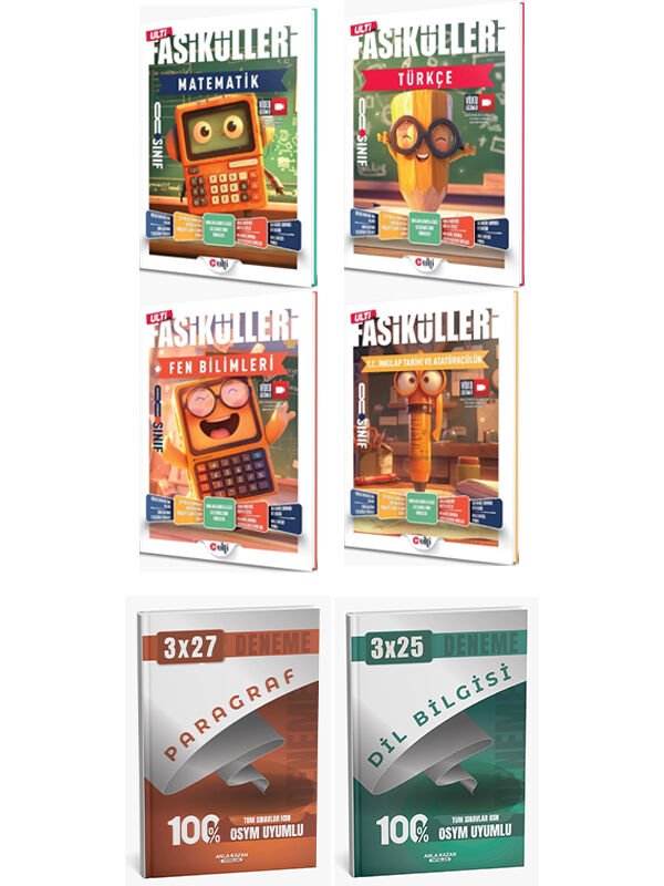Ulti + Anla Kazan 2026 LGS Türkçe Fen İnkılap Matematik Fasikülleri + Anla Kazan Deneme 6 lı Set