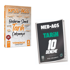 Yönerge KPSS MEB-AGS Başlarım Şimdi Tarih Çalışmaya Pratik Anlatım & MEB-AGS Tarih 10 Deneme Çözümlü EVP Akademi Seti