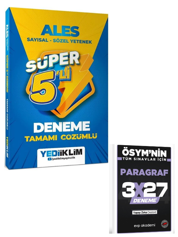 Yediiklim 2027 ALES Süper 5 Deneme Çözümlü+ EVP Akademi Paragraf