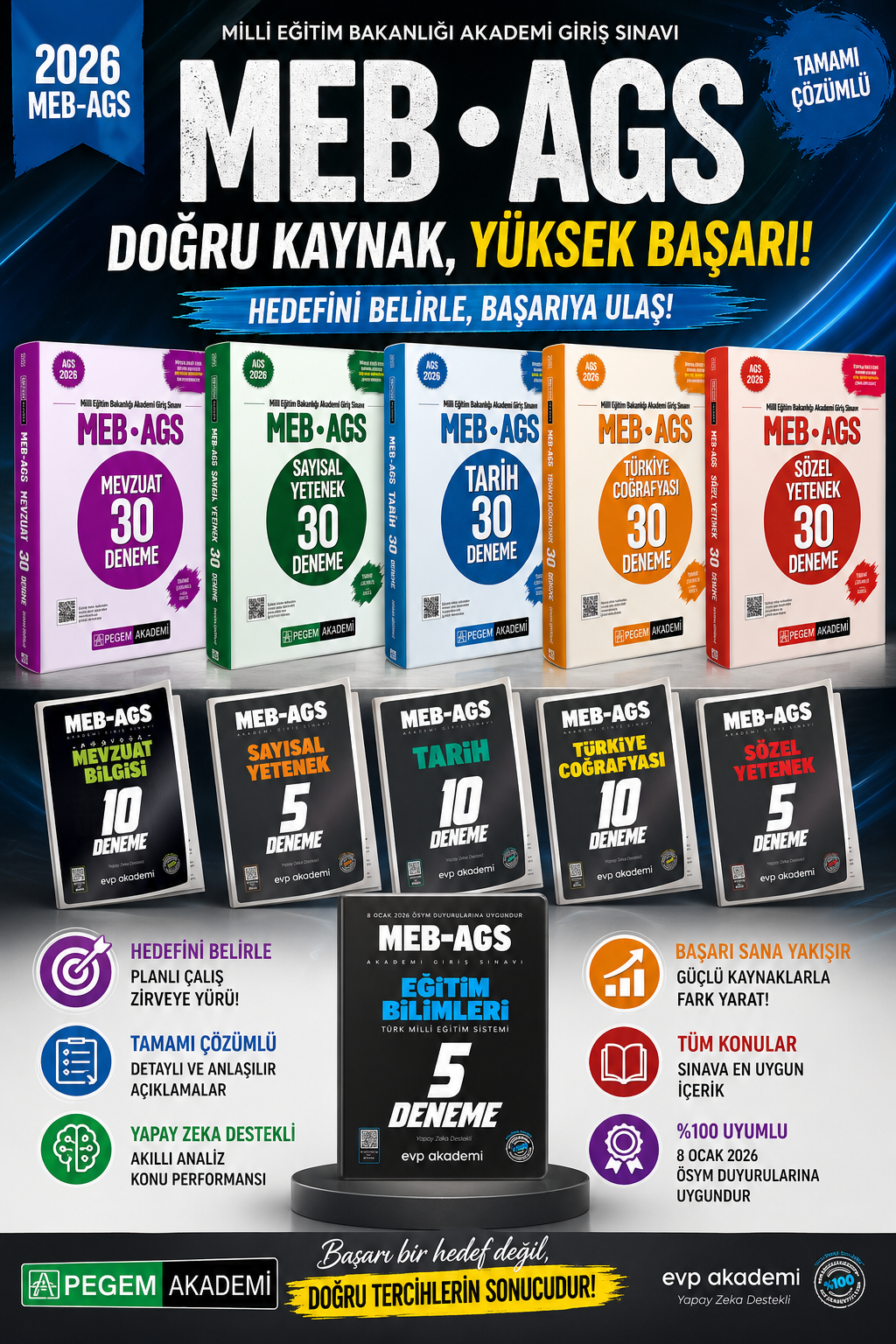 Pegem 2026 MEB AGS Tüm Dersler Deneme Seti & EVP Akademi MEB AGS Tüm Dersler Deneme Seti
