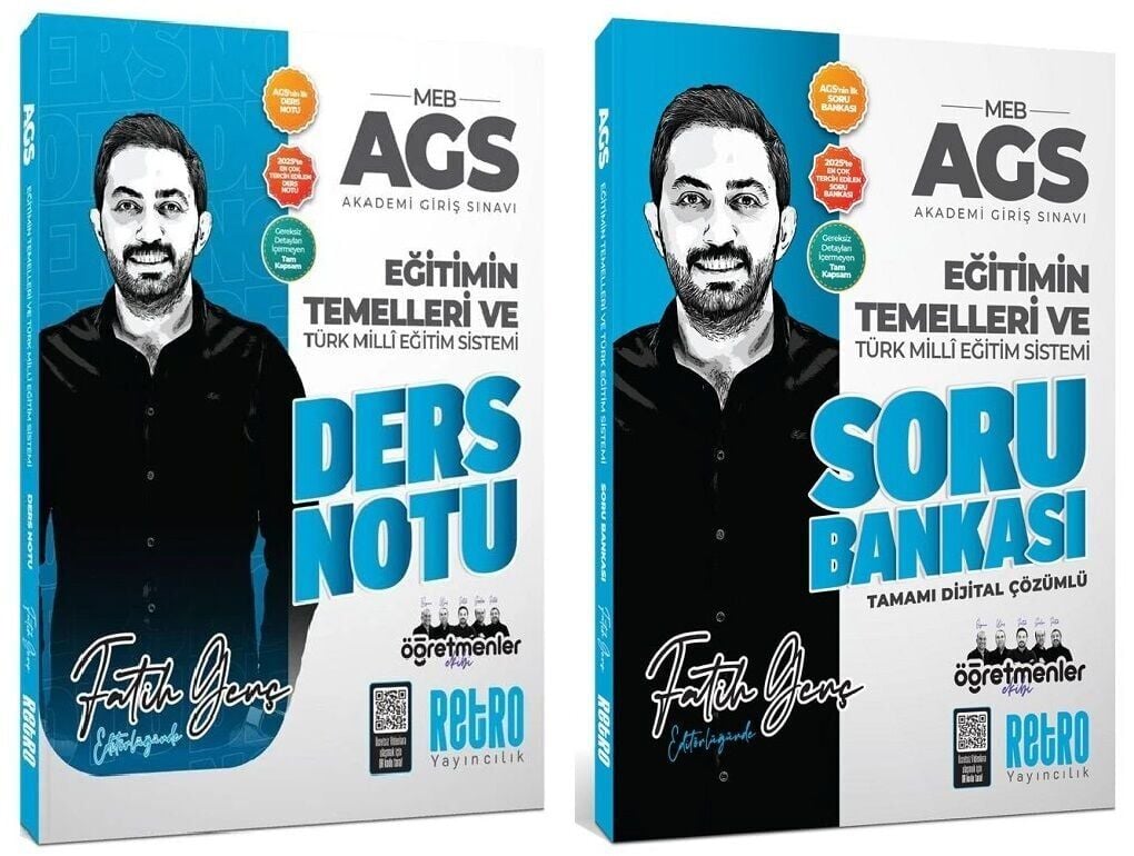 Retro 2026 MEB-AGS Eğitimin Temelleri ve Türk Milli Eğitim Sistemi Ders Notu + Soru Bankası 2 li Set - Fatih Genç Retro Yayıncılık