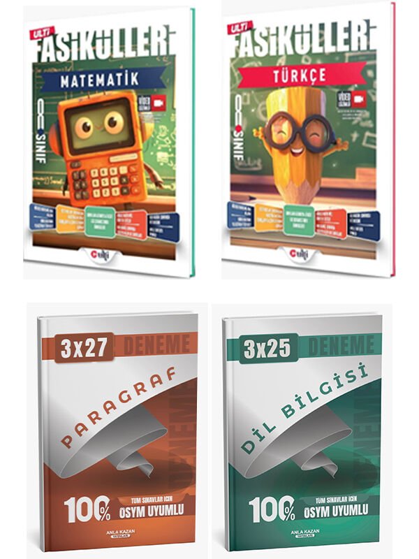 Ulti + Anla Kazan 2026 LGS Türkçe Matematik Fasikülleri + Anla Kazan Deneme 4 lü Set