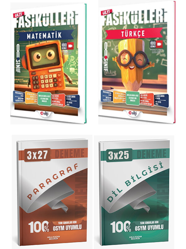 Ulti + Anla Kazan 2026 LGS Türkçe Matematik Fasikülleri + Anla Kazan Deneme 4 lü Set