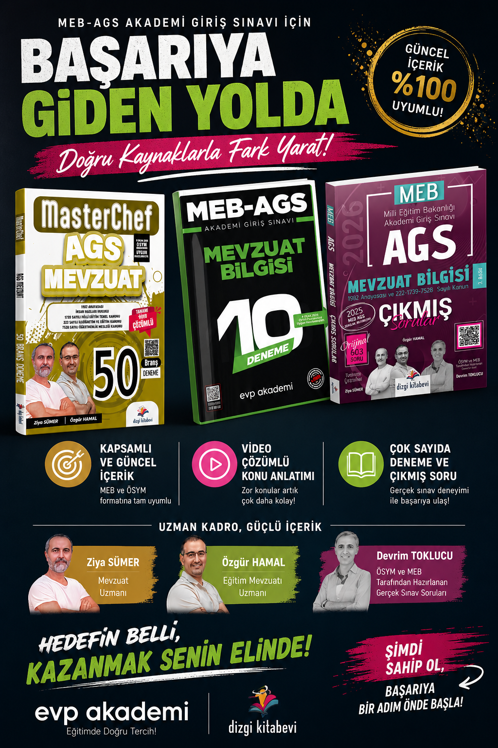 Dizgi Kitap 2026 MEB AGS Mevzuat Bilgisi Çıkmış Sorular & MEB AGS Mevzuat Bilgisi 60 Deneme Evp Akademi Seti
