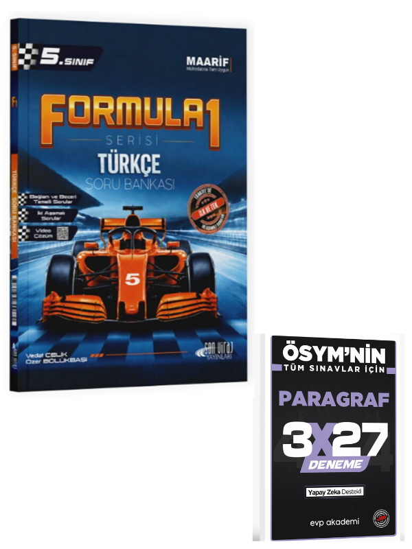 SonViraj 2027  5. Sınıf Türkçe Formula-1 Maarif Soru Bankası+ EVP Akademi Paragraf