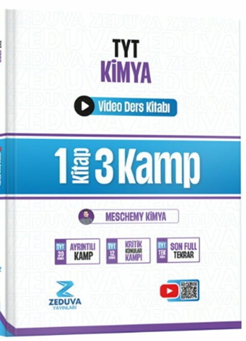 Zeduva Yayınları Meschemy Kimya TYT Kimya 1 Kitap 3 Kamp Video Ders Kitabı
