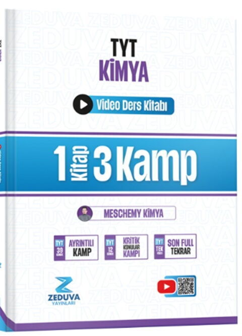 Zeduva Yayınları Meschemy Kimya TYT Kimya 1 Kitap 3 Kamp Video Ders Kitabı
