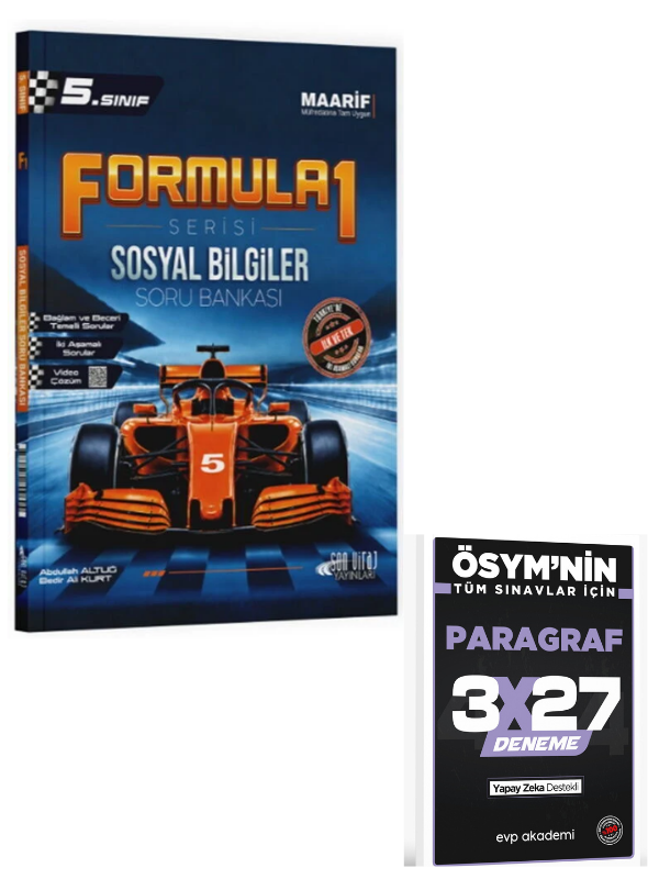 SonViraj 2027 5. Sınıf Sosyal Bilgiler Formula-1 Maarif Soru Bankası+ EVP Akademi Paragraf