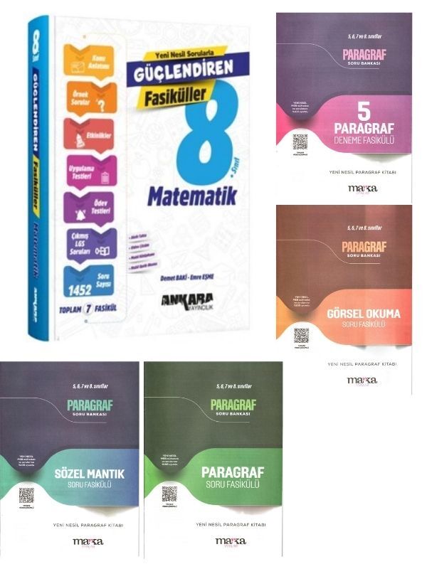 Marka Yayınları LGS Paragraf 4lü Fasikül ve Ankara LGS Matematik Güçlendiren Fasikül Seti