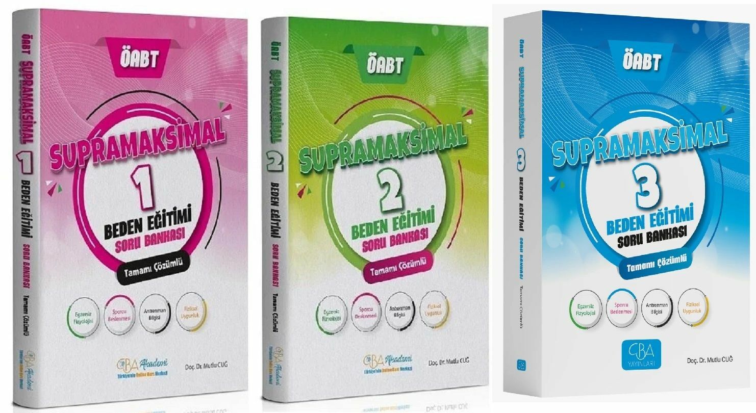 CBA Akademi ÖABT Beden Eğitimi Supramaksimal Soru 3 lü Set - Mutlu Cuğ CBA Akademi