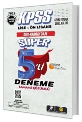 Tasarı Dev Kadro 2026 KPSS Lise Ön Lisans Süper 5 li Deneme Çözümlü Tasarı Yayınları