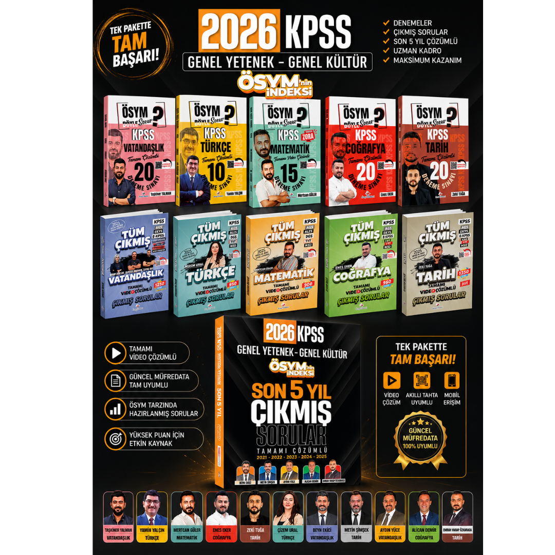 Dizgi Kitap 2026 KPSS Tüm Dersler Deneme Sınavı & KPSS Tüm Dersler Çıkmış Sorular & KPSS Son 5 Yıl Çıkmış Sorular İndeks Akademi Seti