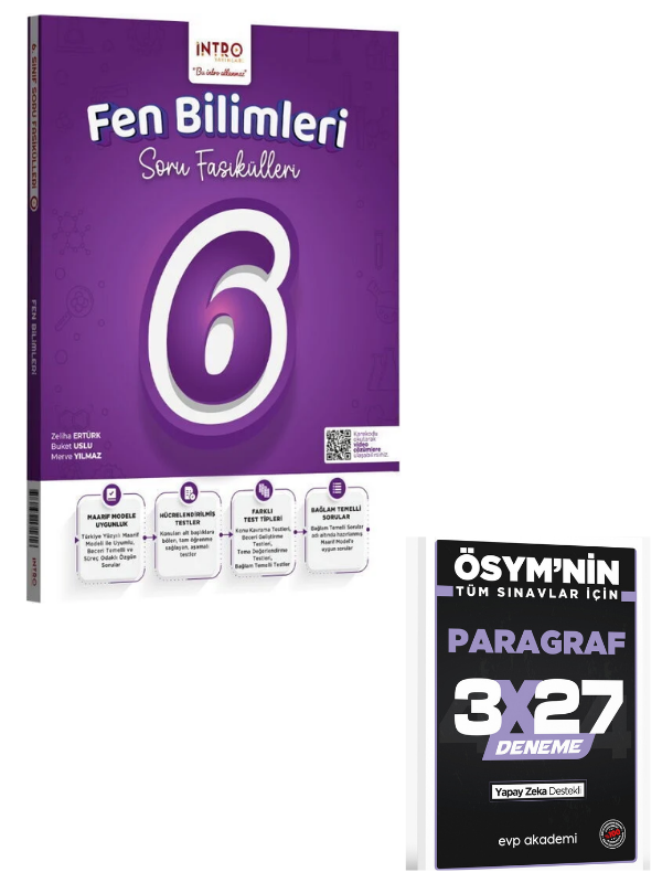 İntro 2027 6. Sınıf Fen Bilimleri Soru Fasikülleri+ EVP Akademi Paragraf