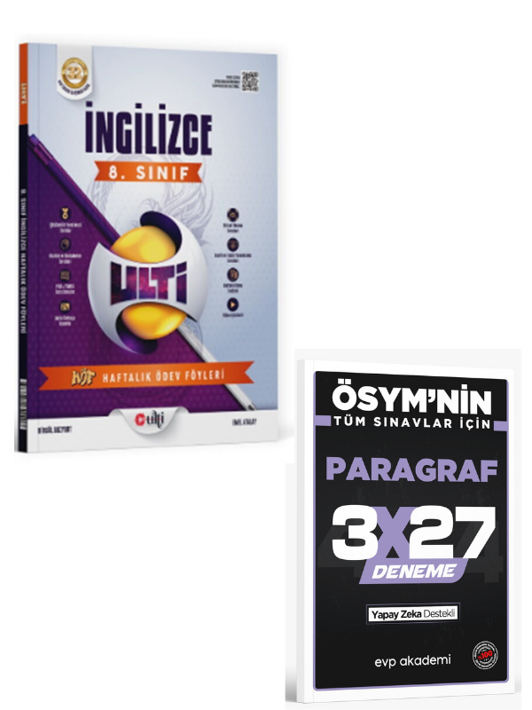 Ulti 2027 8. Sınıf LGS İngilizce Haftalık Ödev Föyleri+ EVP Akademi Paragraf