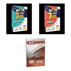 2027 Fi 7. SINIF DEFİNE FASİKÜL YENİ BASKI Matematik + Türkçe Konu + anla kazan paragraf deneme 3'lü Set