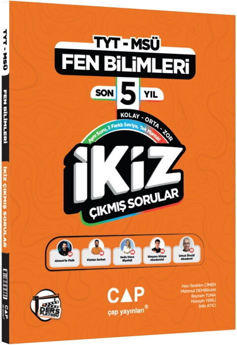 Çap Yayınları TYT MSÜ Fen Bilimleri Ders Platosu Son 5 Yıl İkiz Çıkmış Sorular
