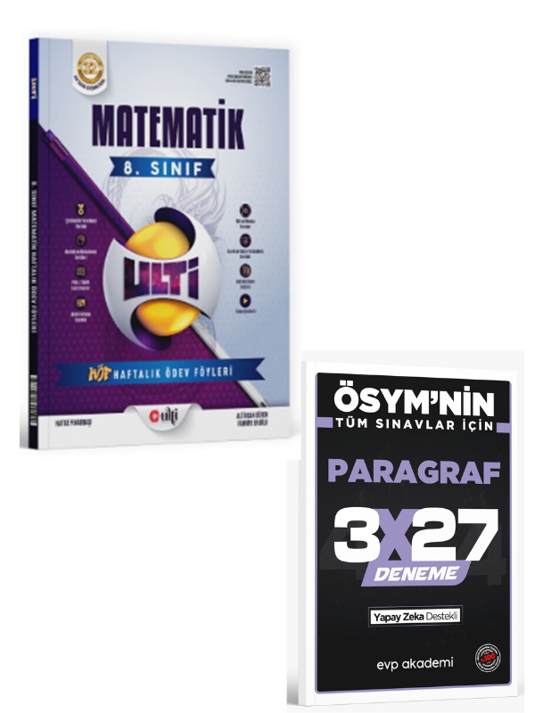 Ulti 2027 8. Sınıf LGS Matematik Haftalık Ödev Föyleri+ EVP Akademi Paragraf