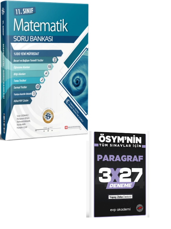 BilgiSarmal 2027 11. Sınıf Matematik Maarif Soru Bankası+ EVP Akademi Paragraf