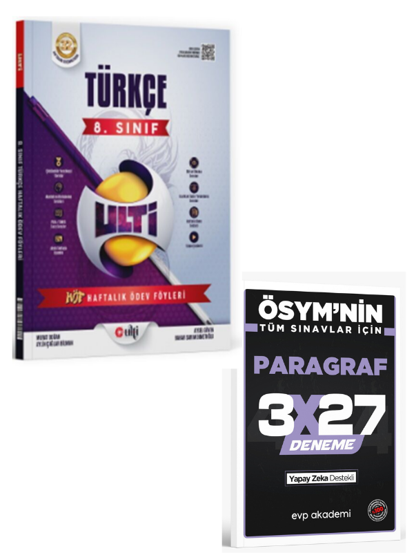 Ulti 2027 8. Sınıf LGS Türkçe Haftalık Ödev Föyleri+ EVP Akademi Paragraf