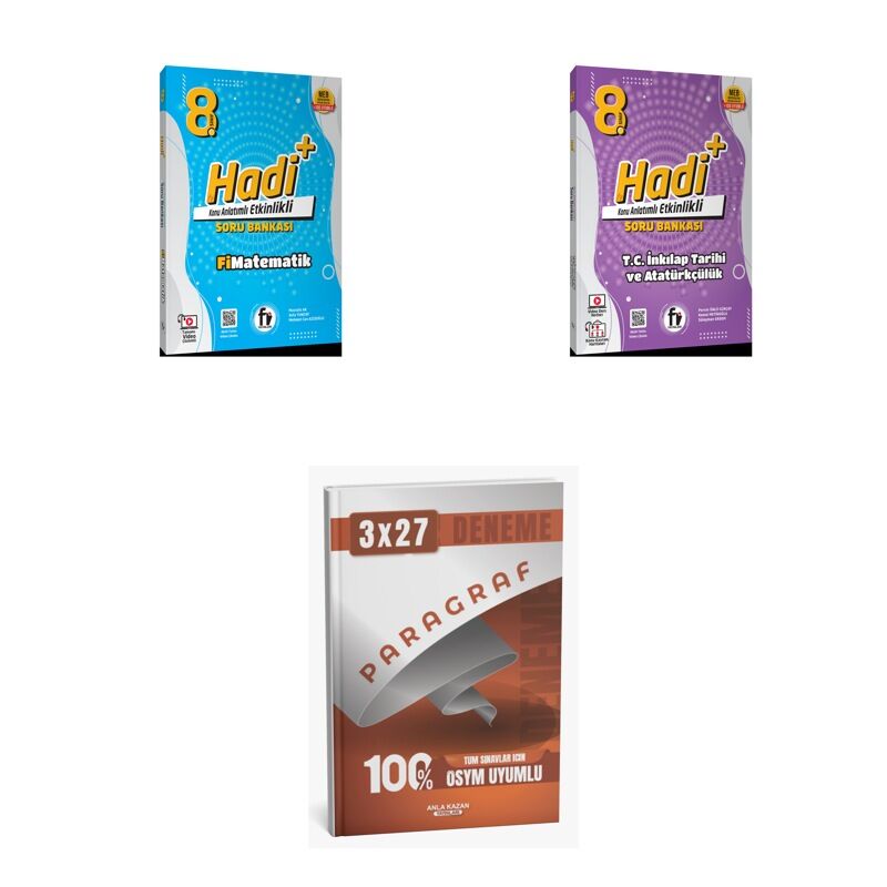 2027 Fi 8. SINIF HADİ Matematik + İnkılap Tarihi ve Atatürkçülük T C KONU ANL Konu + Ankapade 3'lü Set