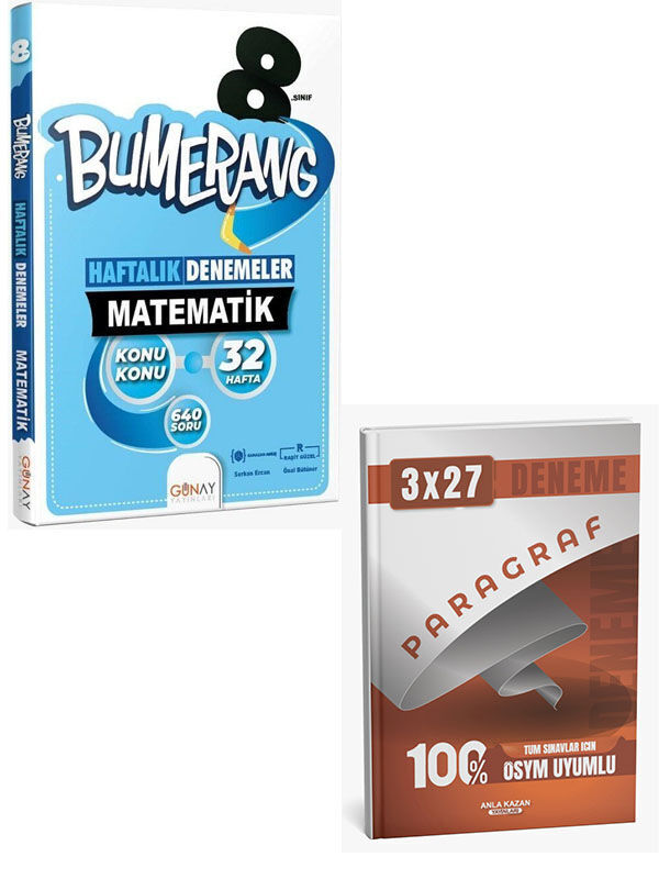Günay 2027 8. Sınıf Matematik Bumerang Konu Konu Haftalık Denemeler+Anla Kazan Paragraf Deneme