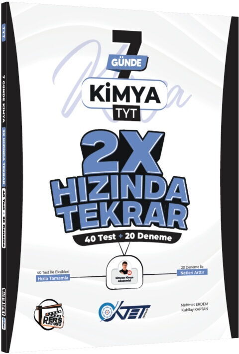Oktet Yayınları TYT Kimya Ders Platosu 7 Günde 2X Hızında Tekrar Deneme