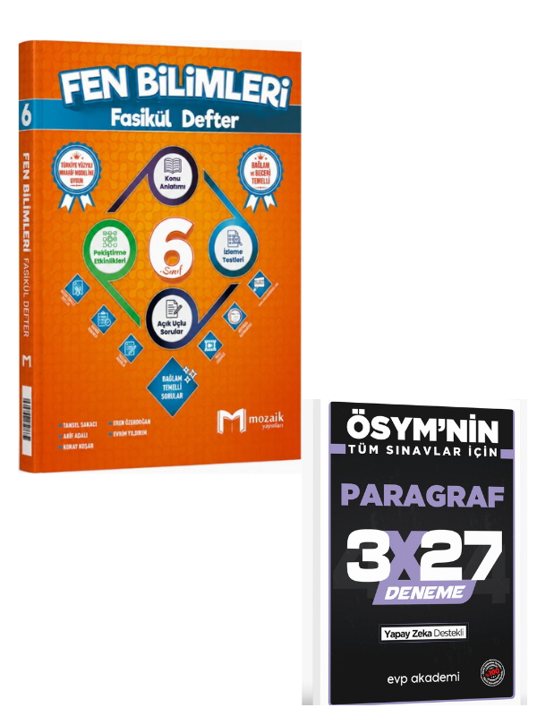 Mozaik 2027  6. Sınıf Fen Bilimleri Fasikül Defter+ EVP Akademi Paragraf