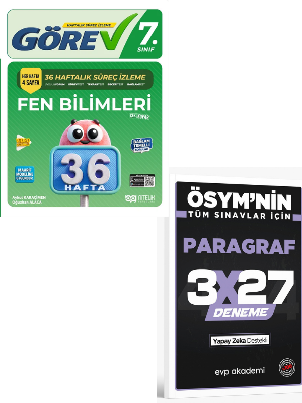 Nitelik 2027 7. Sınıf Fen Bilimleri Görev Maarif Model 36 Haftalık Süreç İzleme+ EVP Akademi Paragraf