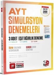 3D Yayınları YKS AYT Eşit Ağırlık Simülasyon 3 Deneme Video Çözümlü 3D Yayınları