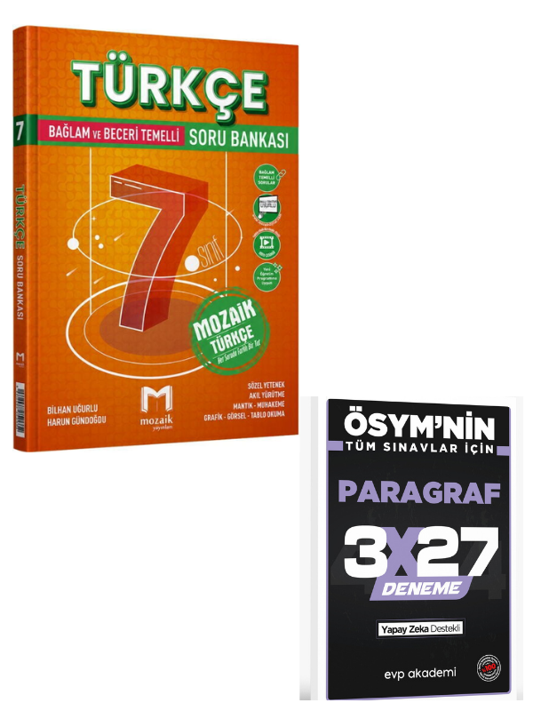 Mozaik 2027 7. Sınıf Türkçe Soru Bankası+ EVP Akademi Paragraf
