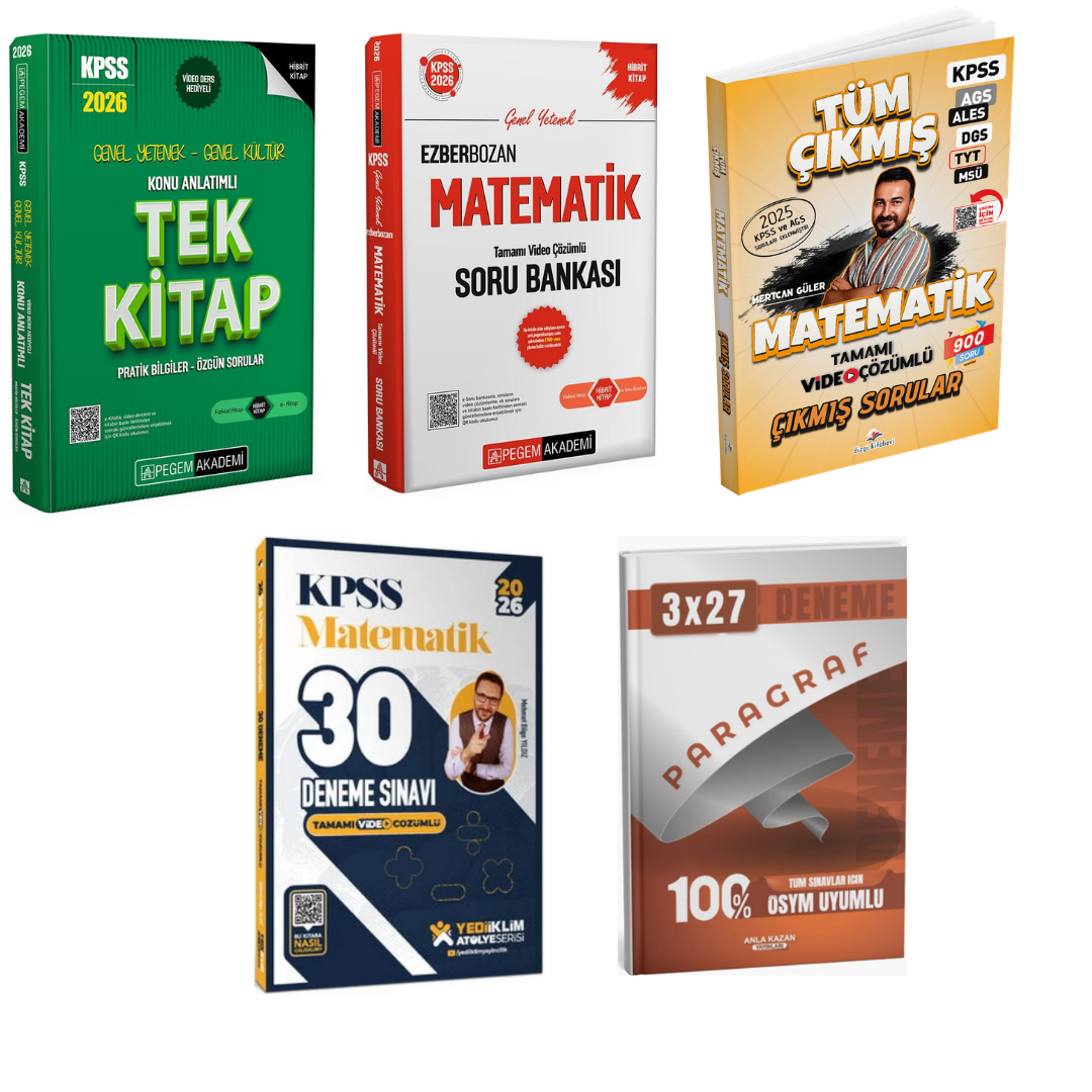 Pegem 2026 KPSS Konu Anlatımlı Tek Kitap & KPSS Ezberbozan Matematik Soru Bankası & KPSS Matematik Deneme & KPSS Matematik Çıkmış Sorular Seti