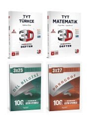 3D + Anla Kazan 2026 TYT Türkçe Matematik Video Destekli Defter + Anla Kazan Deneme 4 lü Set