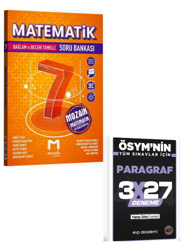 Mozaik 2027 7. Sınıf Matematik Soru Bankası+ EVP Akademi Paragraf