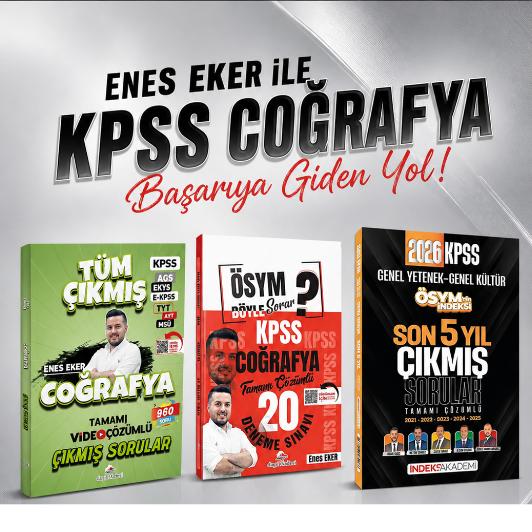 Dizgi Kitap 2026 Coğrafya Tüm Sınavlar Çıkmış Sorular & KPSS Coğrafya Tamamı 20 Deneme & KPSS ÖSYM nin İndeksi Çıkmış Sorular Son 5 Yıl İndeks Akademi Seti
