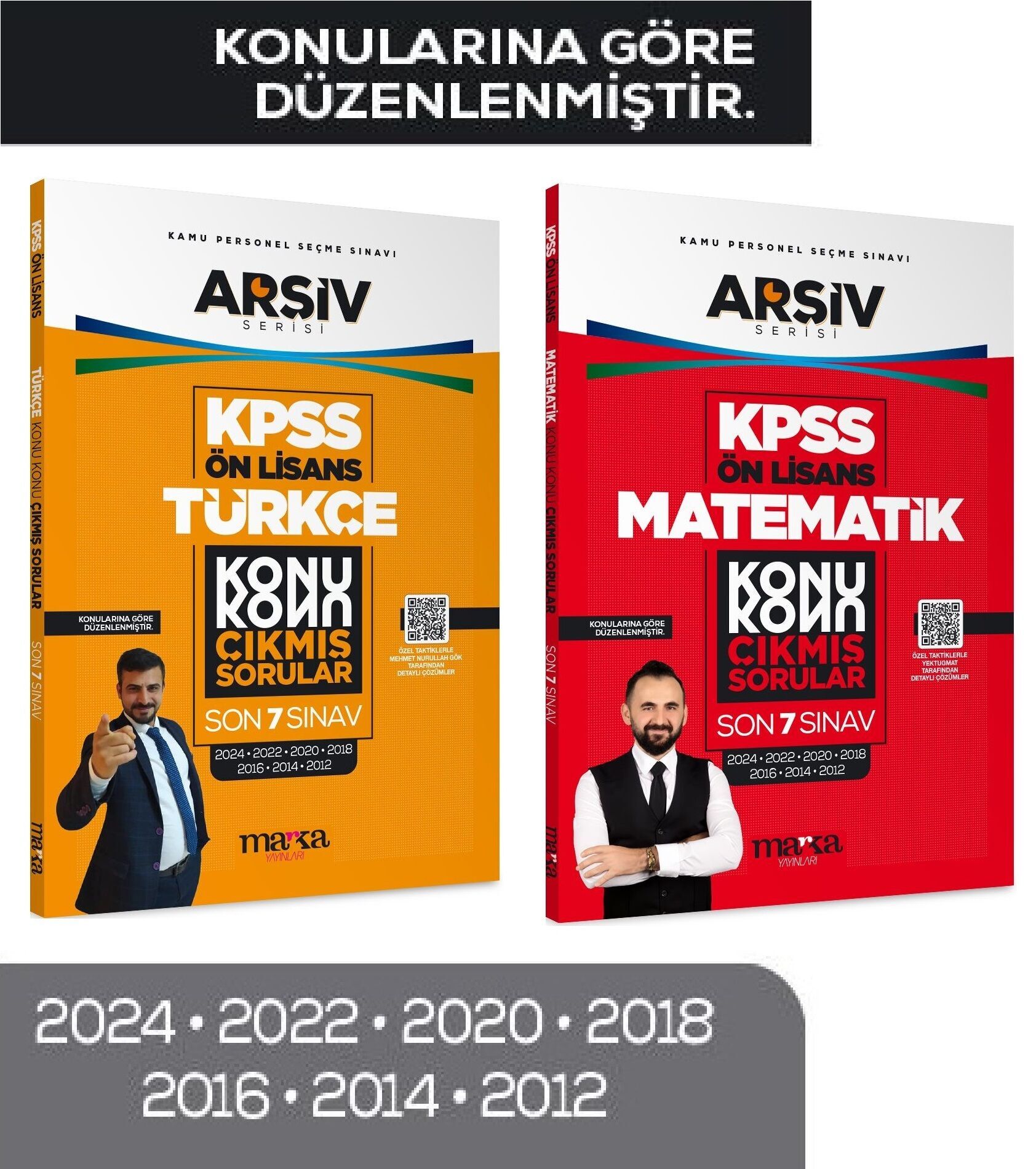 Marka 2026 KPSS Ön Lisans Türkçe + Matematik Çıkmış Sorular Son 7 Yıl Konularına Göre 2 li Set ARŞİV Serisi Marka Yayınları