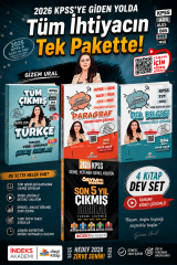 İndeks 2026 KPSS Genel Yetenek Genel Kültür ÖSYM nin İndeksi Çıkmış Sorular Son 5 Yıl & Paragraf Çıkmış Dil Bilgisi Çıkmış Türkçe Çıkmış Dizgi Kitap Seti