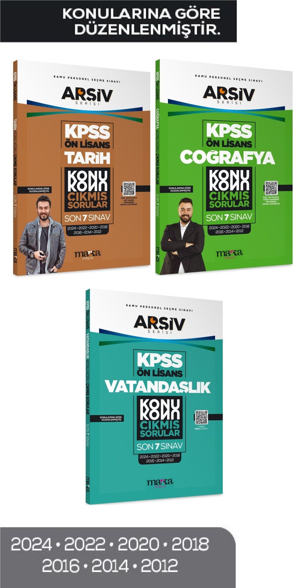 Marka 2026 KPSS Ön Lisans Tarih + Coğrafya + Vatandaşlık Çıkmış Sorular Son 7 Yıl Konularına Göre 3 lü Set ARŞİV Serisi Marka Yayınları