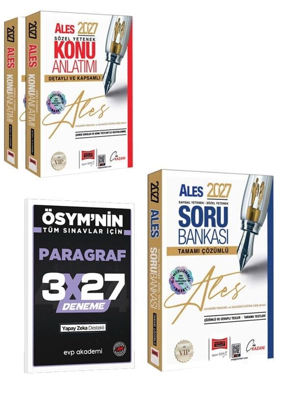Yargı 2027 ALES VİP Sayısal-Sözel Yetenek Detaylı ve Kapsamlı Konu Anlatımı 2 Cilt+Soru Bankası+EVP Akademi 3x27 Paragraf Deneme