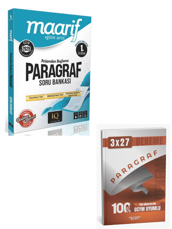 IQ  2028 YKS TYT Paragraf Anlamdan Bağlama Maarif Soru Bankası 1. Oturum+ Anla Kazan Paragraf