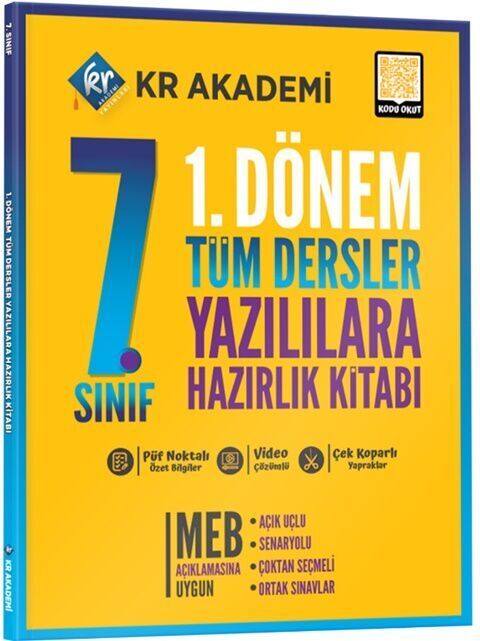 KR Akademi 7. Sınıf 1. Dönem Tüm Dersler Yazılılara Hazırlık Kitabı