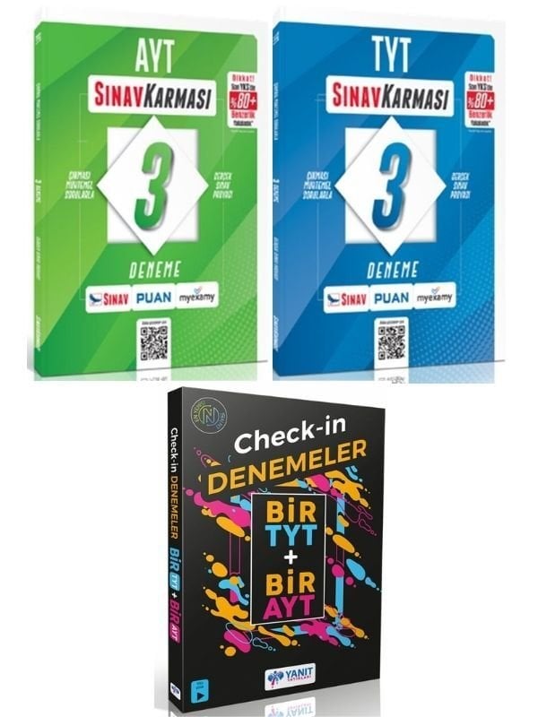 Sınav + Yanıt TYT AYT 4+4 Deneme 3 lü Set Sınav + Yanıt