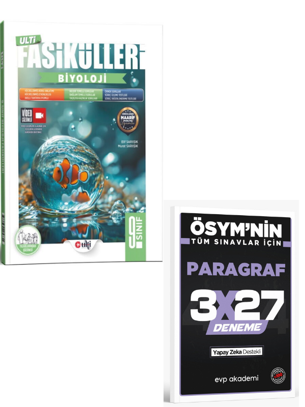 Ulti 2027 9. Sınıf Biyoloji Ulti Fasikülleri+ EVP Akademi Paragraf