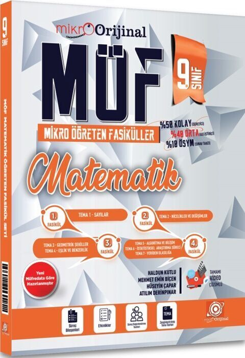Orijinal Mikro 9. Sınıf Matematik MÖF Mikro Öğreten 4 lü Fasikül Seti