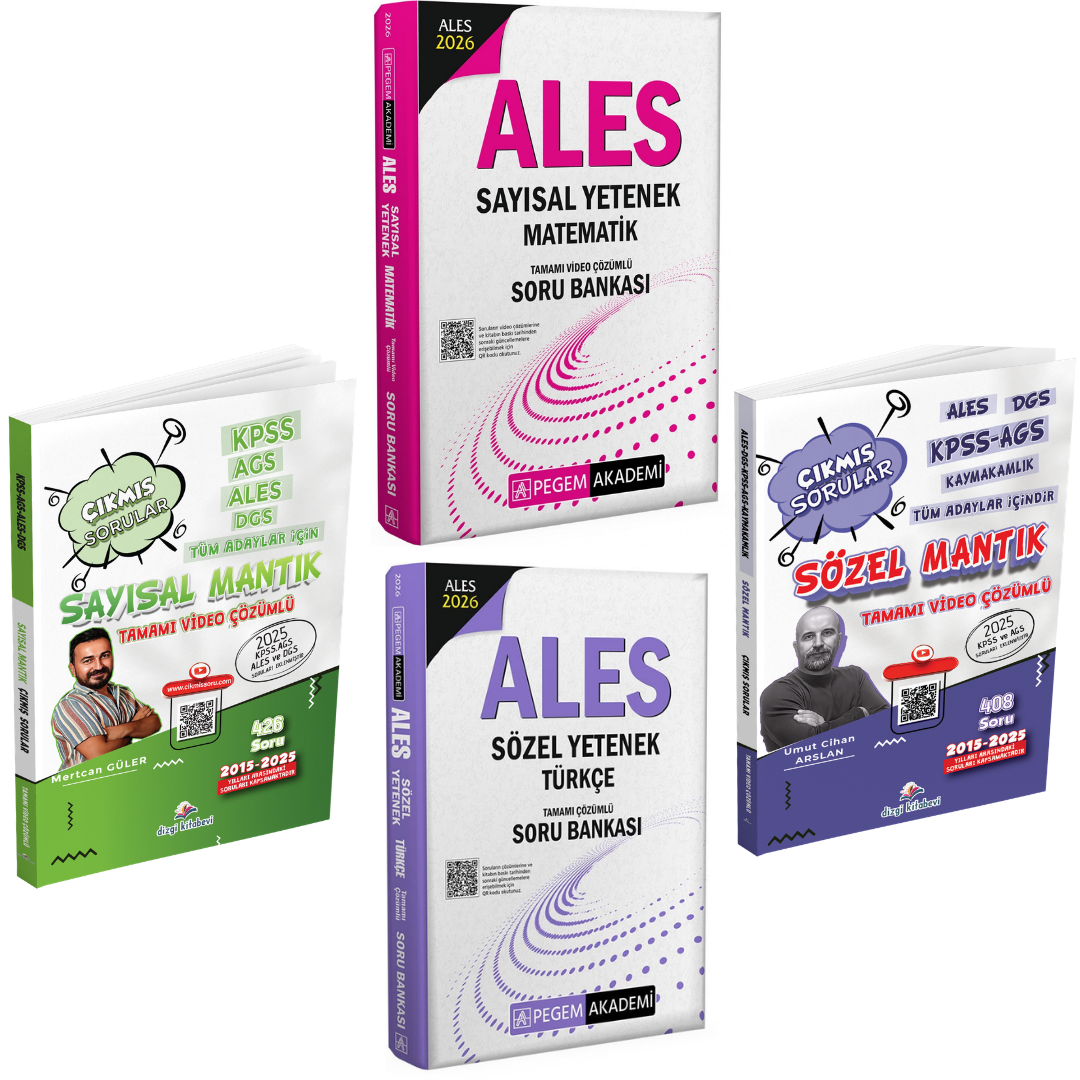 Pegem 2026 ALES Sayısal Yetenek - Sözel Yetenek Soru Bankası & Sözel Sayısal Mantık Çıkmış Sorular Seti