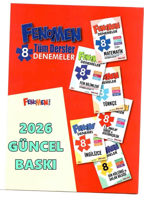 Fenomen Okul Yayınları 8. Sınıf Tüm Dersler 6 Ders Bir Arada Branş Denemeleri